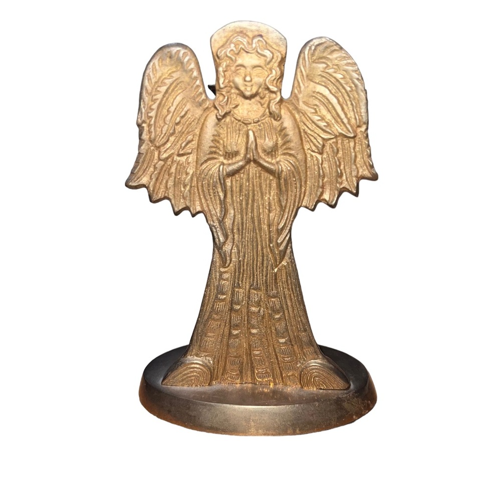 Vintage Brass Angel Taper Candle Holder Mid Century Modern 5” Jamison Italy